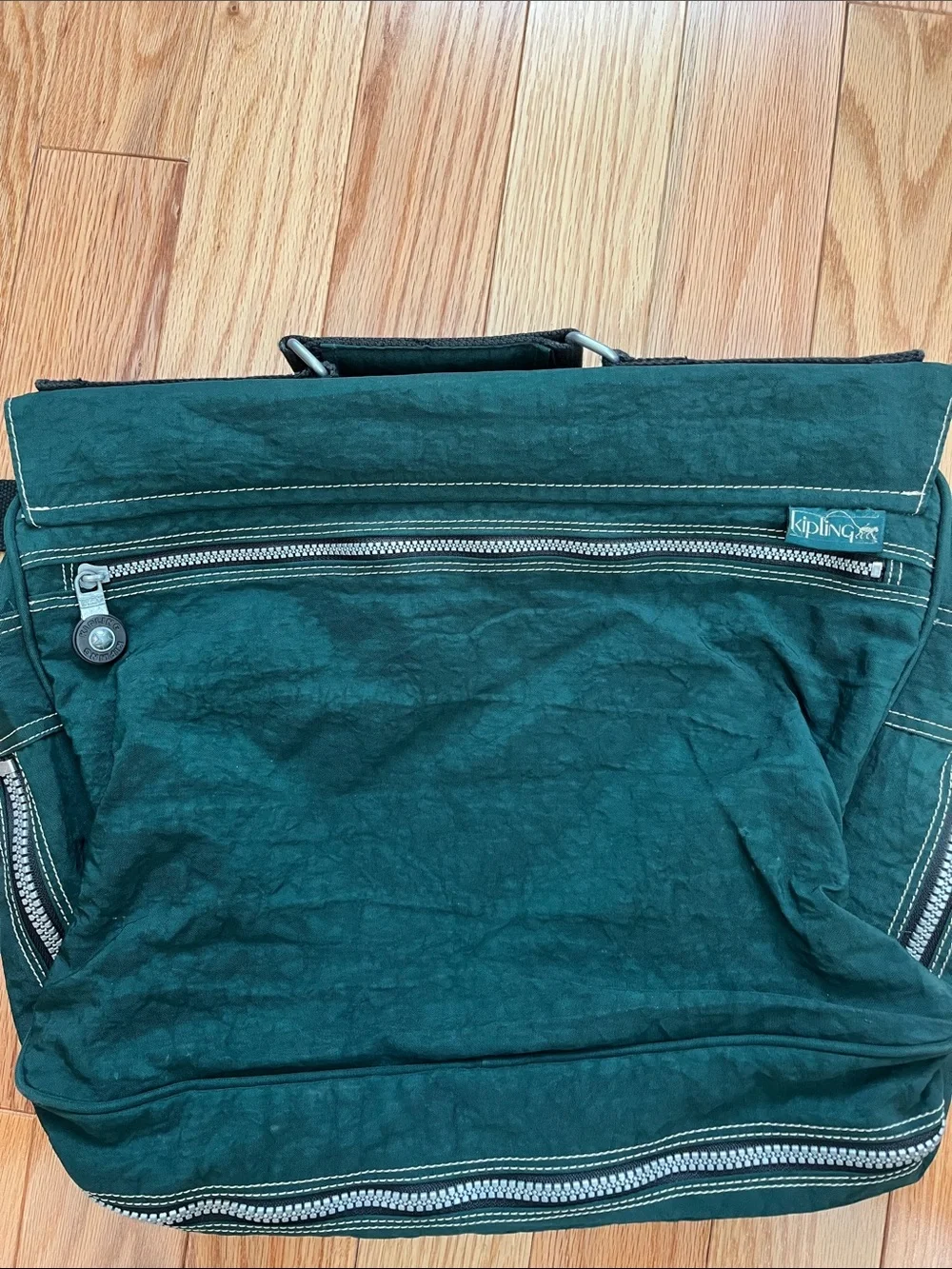 Kipling expandable messenger bag, forest green